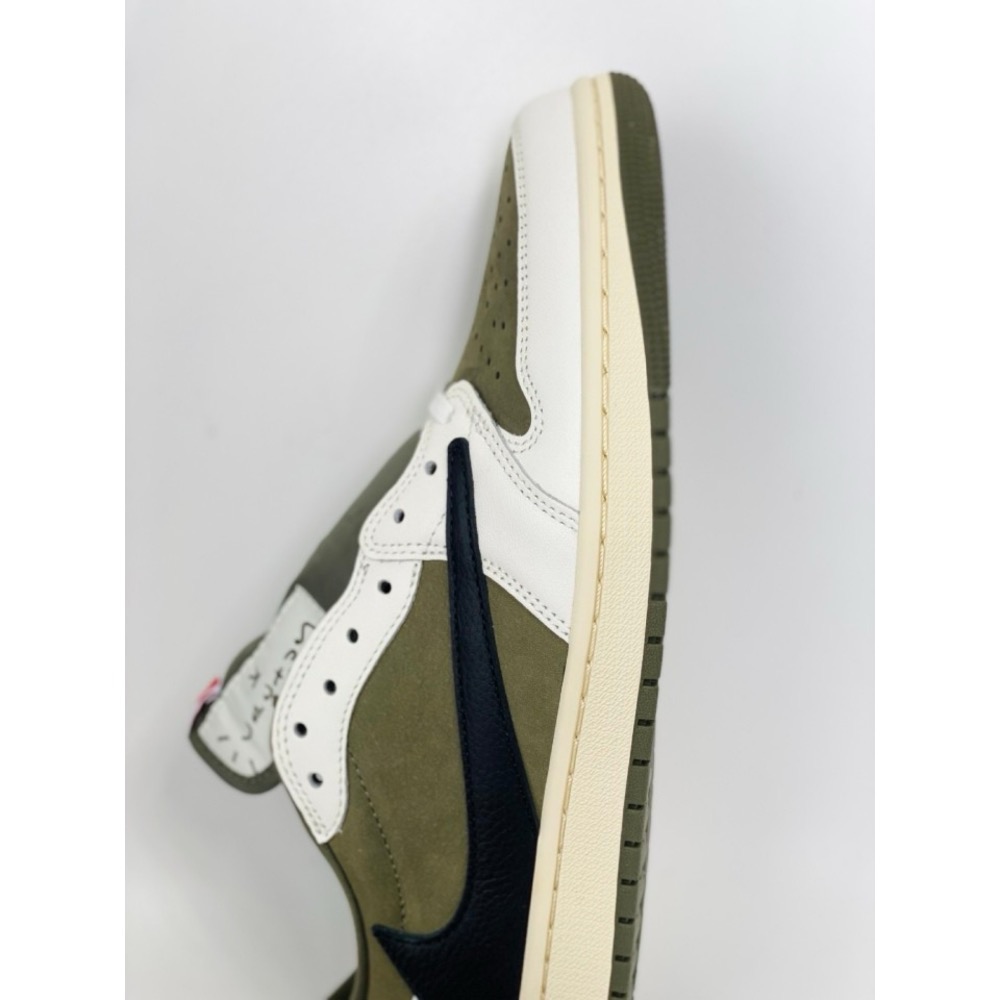 Travis Scott x Air Jordan 1 Low Medium Olive AJ1 米绿 倒鉤-細節圖9