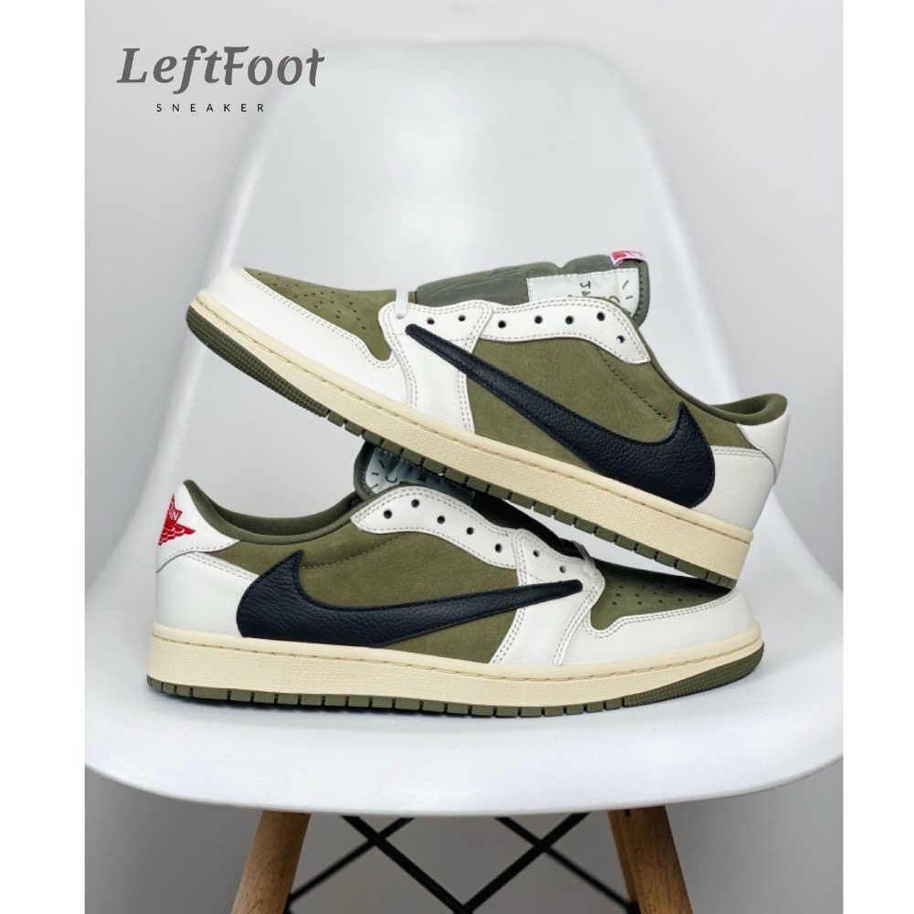 Travis Scott x Air Jordan 1 Low Medium Olive AJ1 米绿 倒鉤-規格圖9