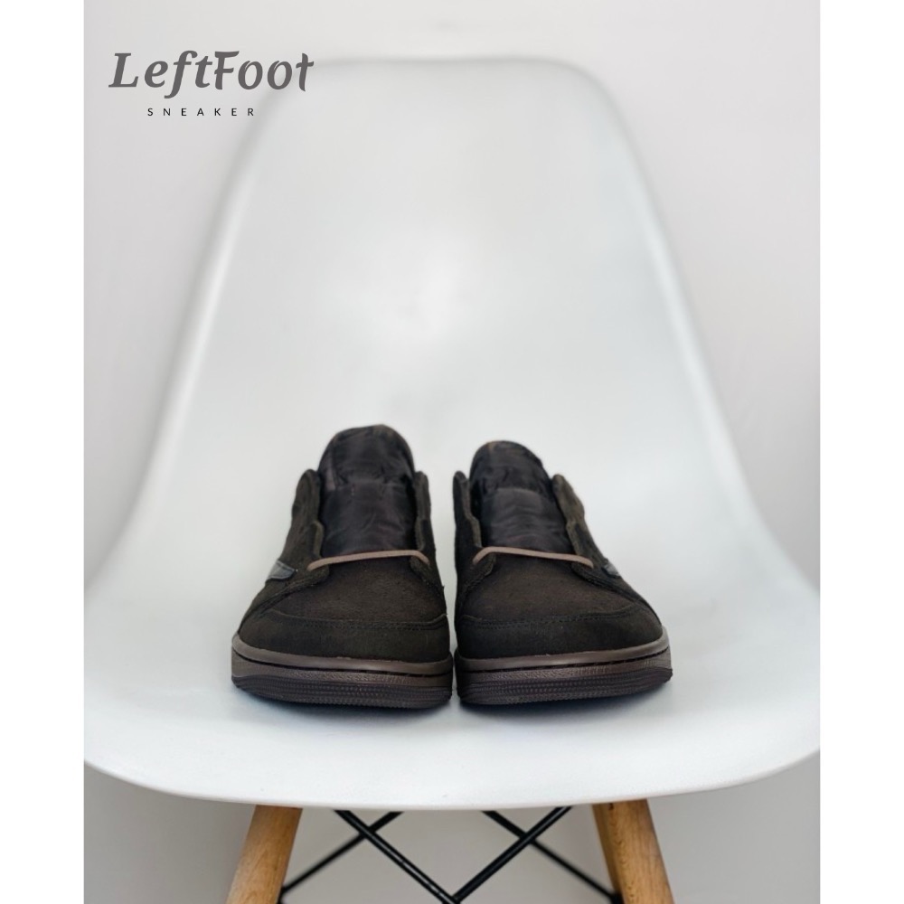 Travis Scott x Air Jordan 1 Low Velvet Brown 男女同款 黑棕-細節圖4