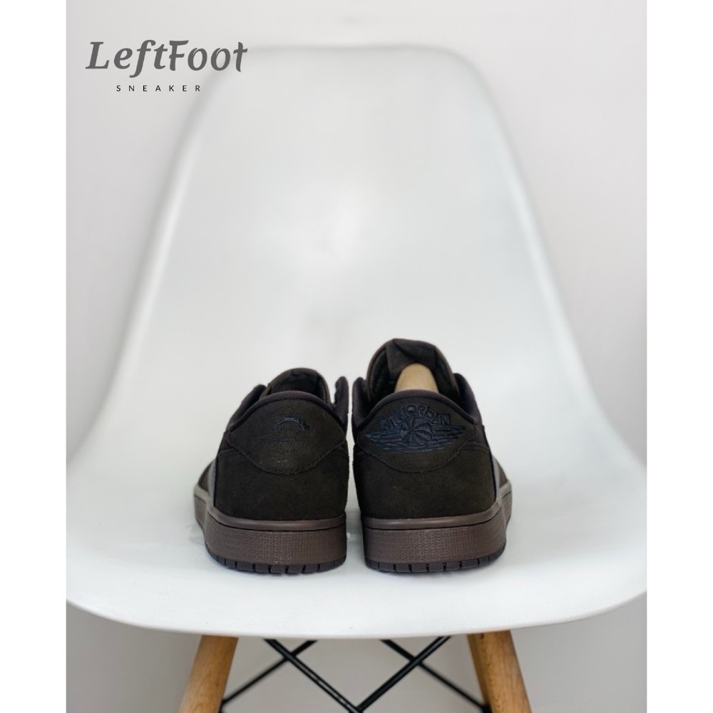 Travis Scott x Air Jordan 1 Low Velvet Brown 男女同款 黑棕-細節圖5
