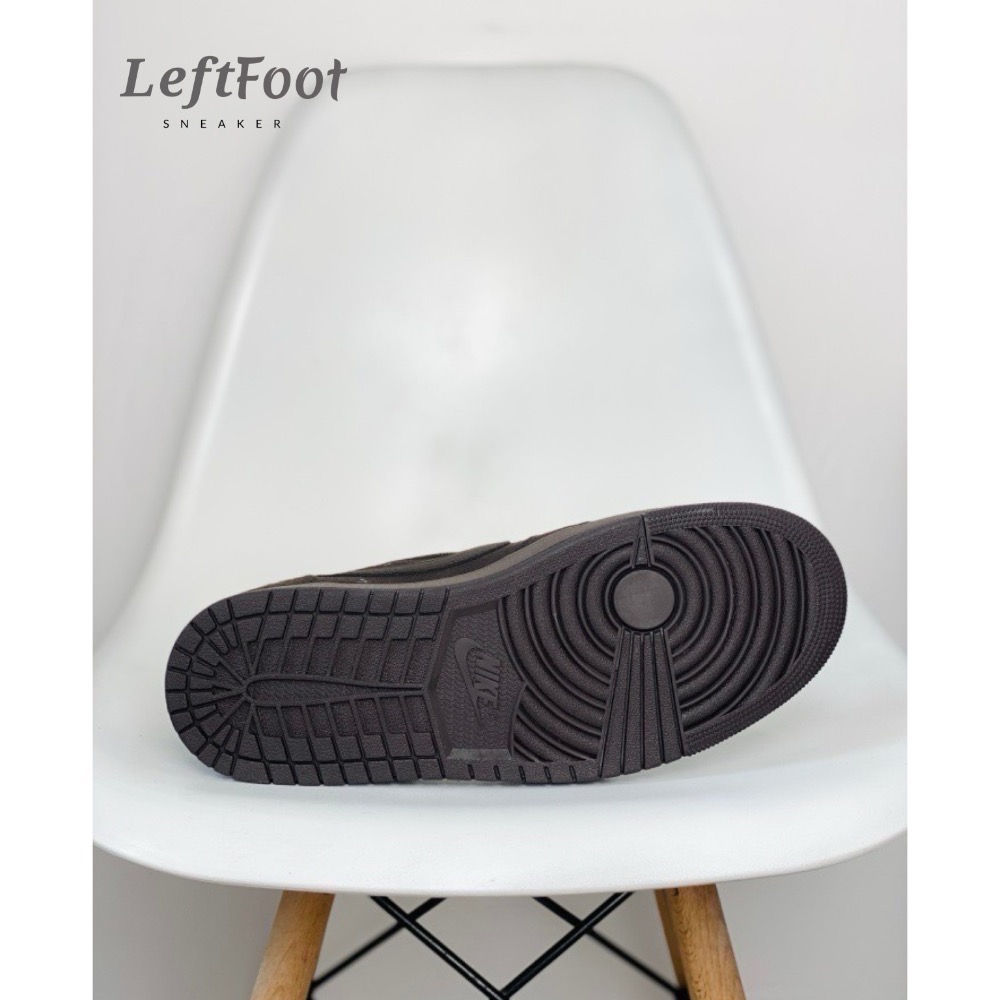 Travis Scott x Air Jordan 1 Low Velvet Brown 男女同款 黑棕-細節圖6