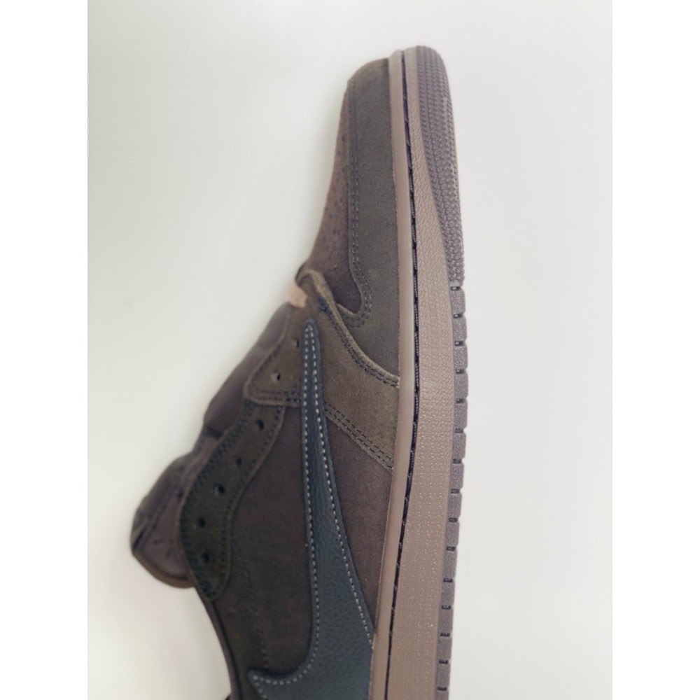 Travis Scott x Air Jordan 1 Low Velvet Brown 男女同款 黑棕-細節圖9