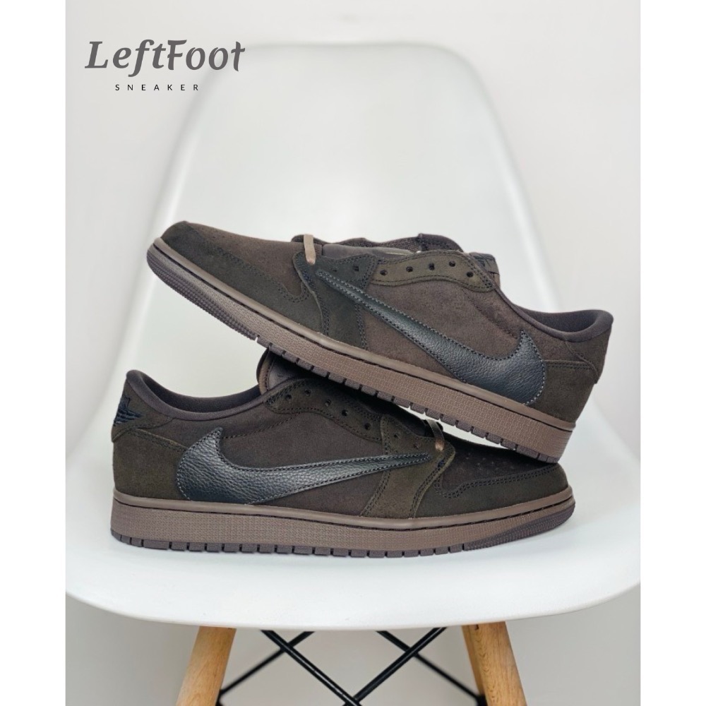 Travis Scott x Air Jordan 1 Low Velvet Brown 男女同款 黑棕-規格圖9