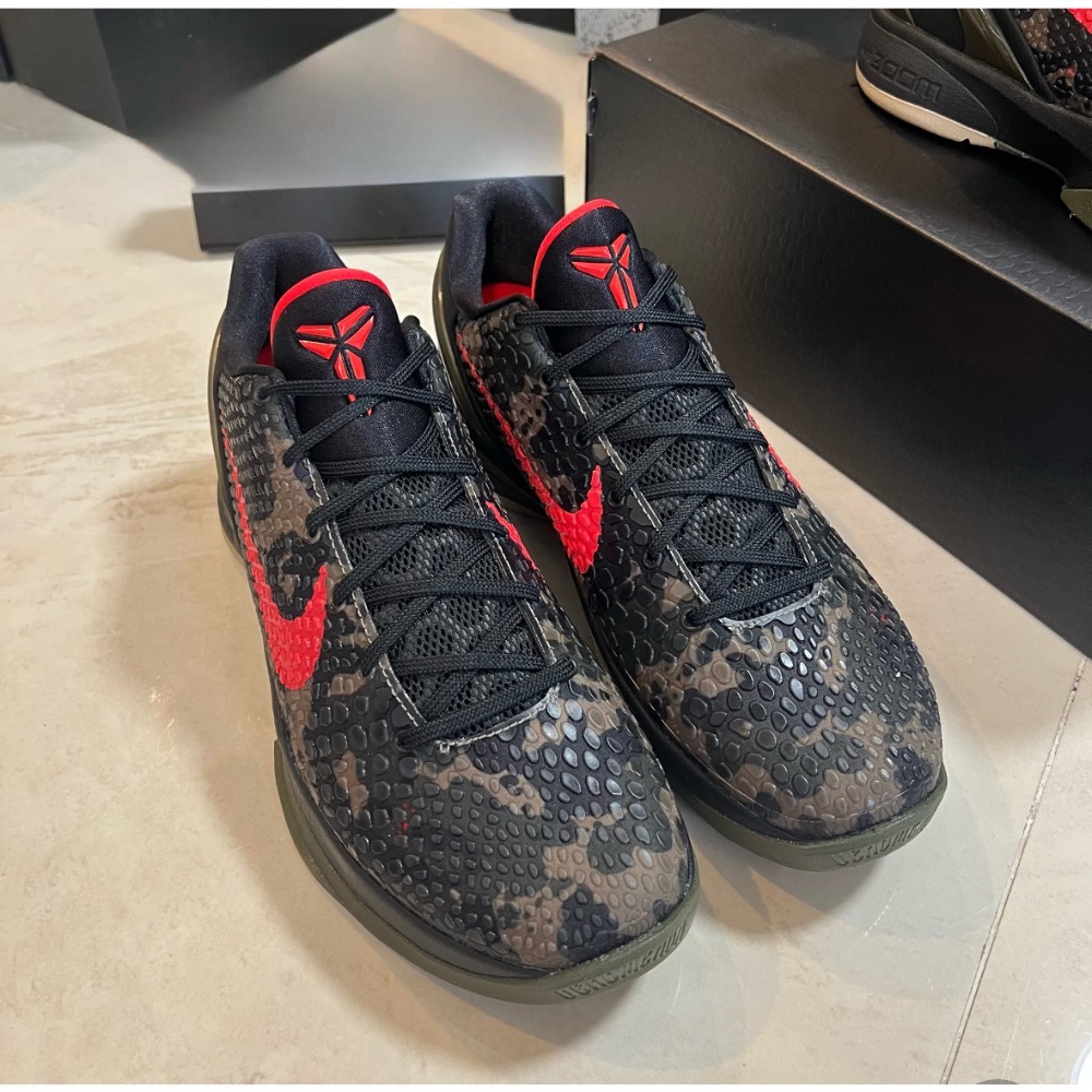 GX純原 Kobe 6 Italian Camo 沙漠 黑紅迷彩 籃球鞋 實戰鞋 真碳板-細節圖2