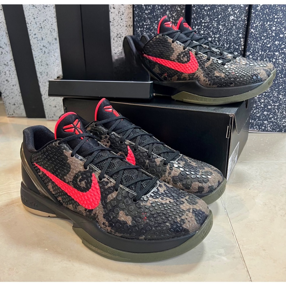GX純原 Kobe 6 Italian Camo 沙漠 黑紅迷彩 籃球鞋 實戰鞋 真碳板-細節圖3