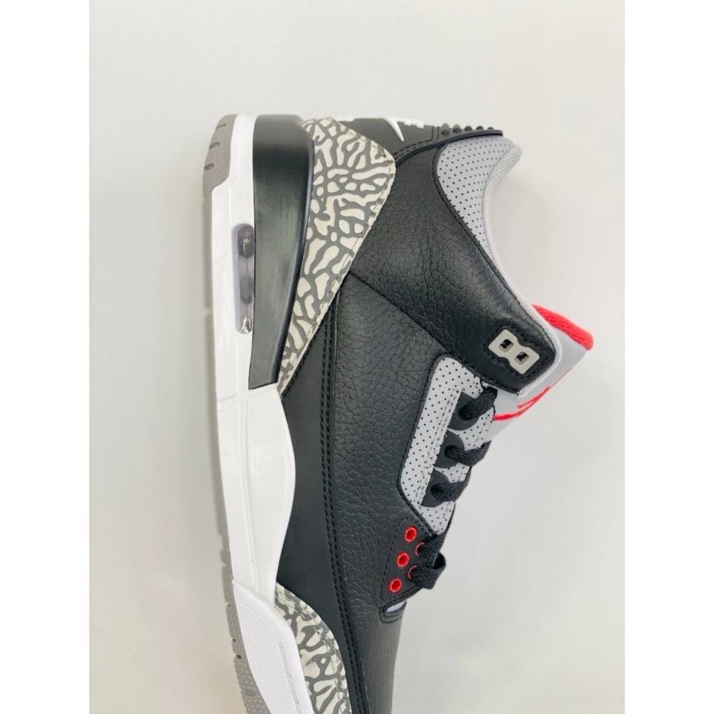 H12純原 Air Jordan 3 Retro Black Cement 黑水泥 AJ3 休闲鞋854262-00-細節圖7