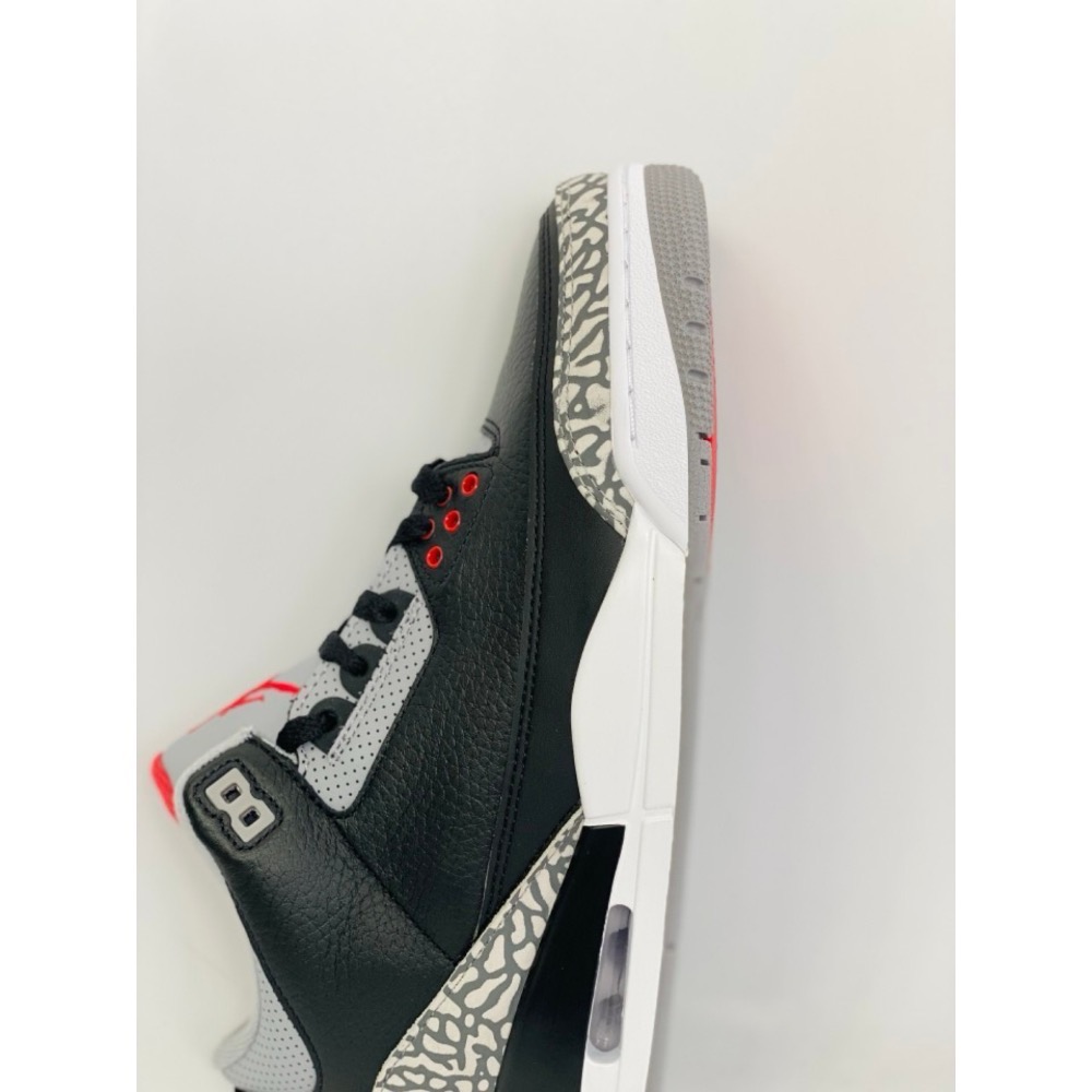 H12純原 Air Jordan 3 Retro Black Cement 黑水泥 AJ3 休闲鞋854262-00-細節圖9