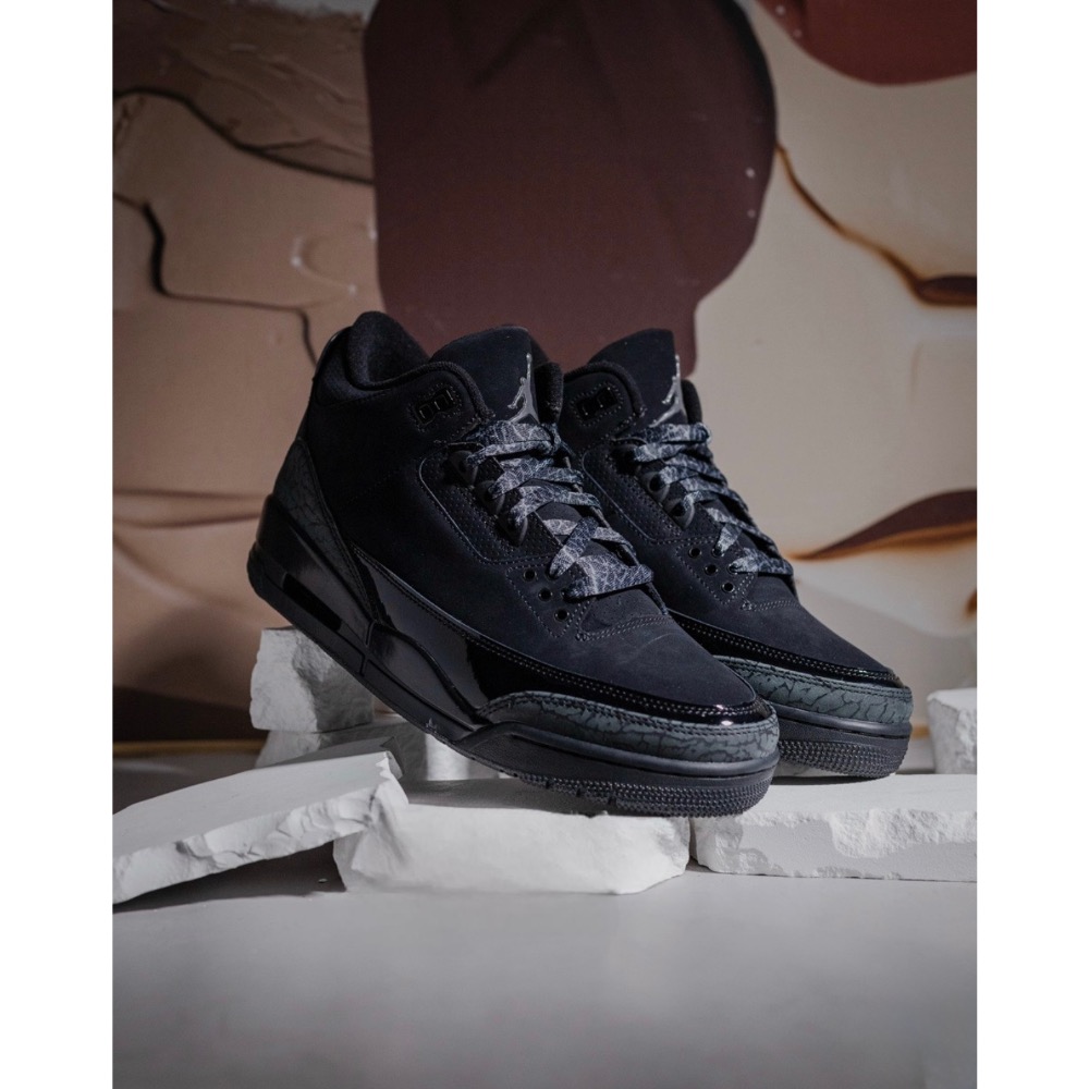 H12純原 Air Jordan 3 Retro “Black Cat” 2025 黑猫 黑猫 低筒 籃球鞋 男女鞋-細節圖2