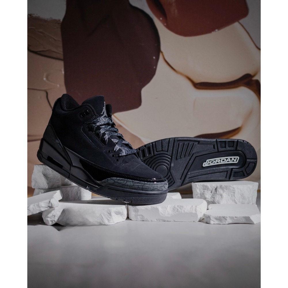 H12純原 Air Jordan 3 Retro “Black Cat” 2025 黑猫 黑猫 低筒 籃球鞋 男女鞋-細節圖3