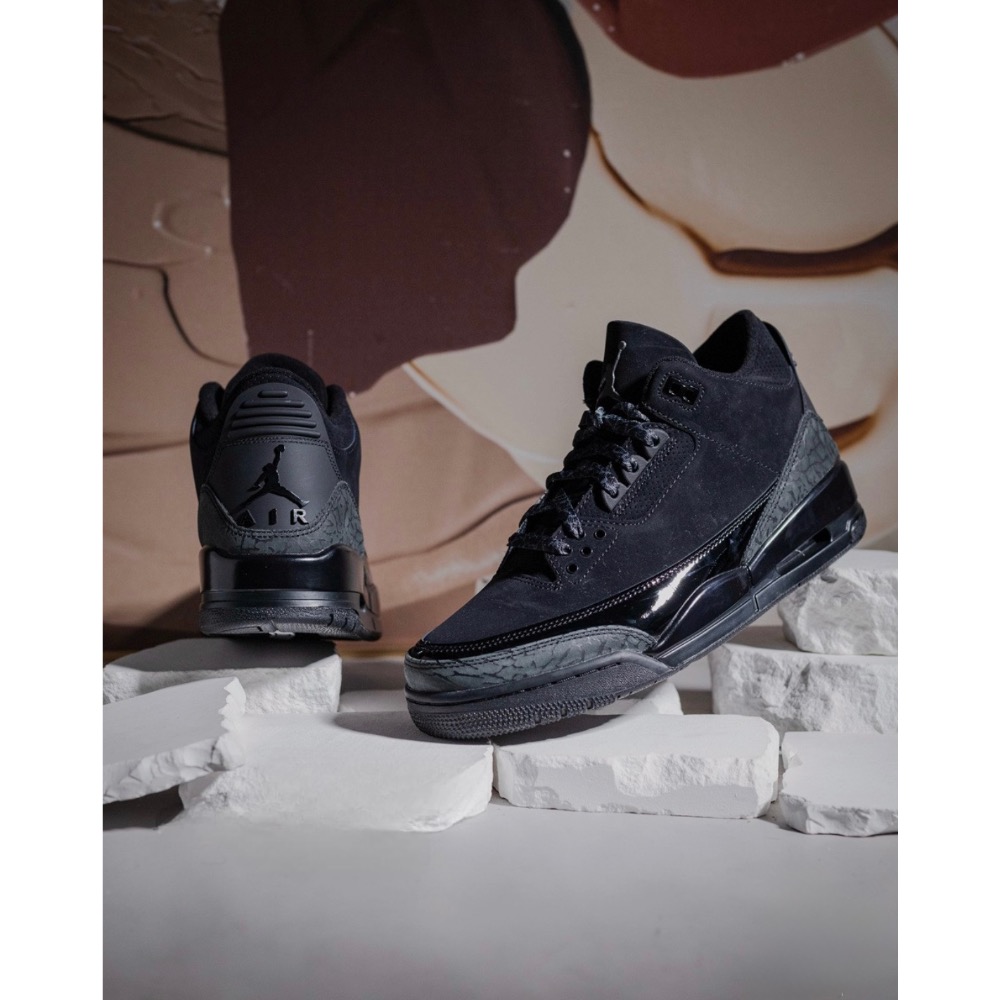 H12純原 Air Jordan 3 Retro “Black Cat” 2025 黑猫 黑猫 低筒 籃球鞋 男女鞋-細節圖4