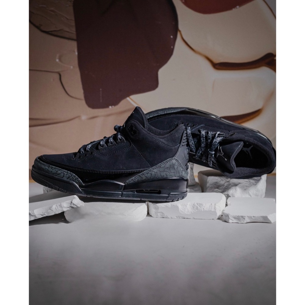 H12純原 Air Jordan 3 Retro “Black Cat” 2025 黑猫 黑猫 低筒 籃球鞋 男女鞋-細節圖5