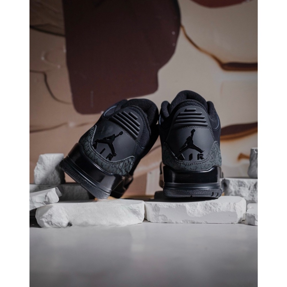 H12純原 Air Jordan 3 Retro “Black Cat” 2025 黑猫 黑猫 低筒 籃球鞋 男女鞋-細節圖7