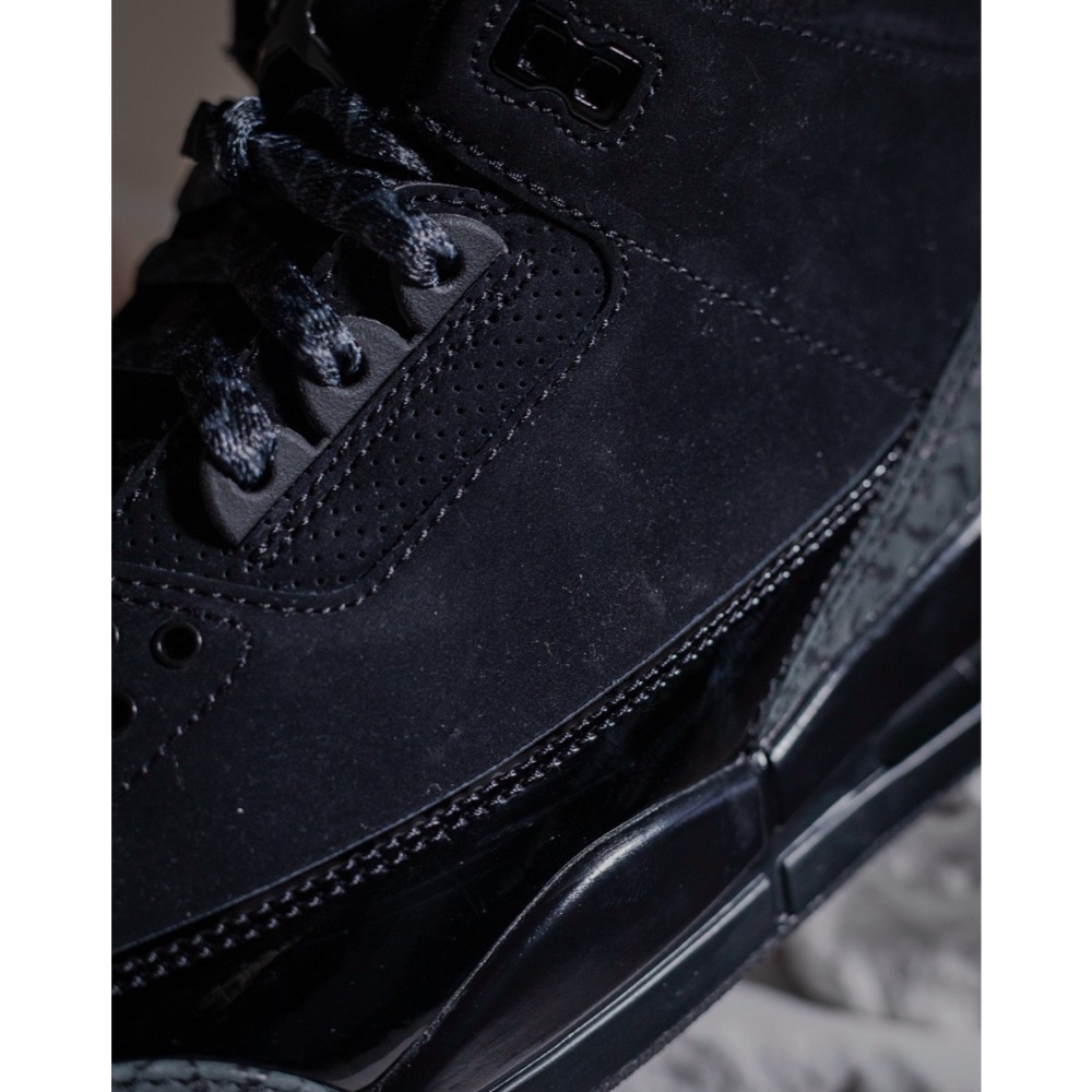 H12純原 Air Jordan 3 Retro “Black Cat” 2025 黑猫 黑猫 低筒 籃球鞋 男女鞋-細節圖8