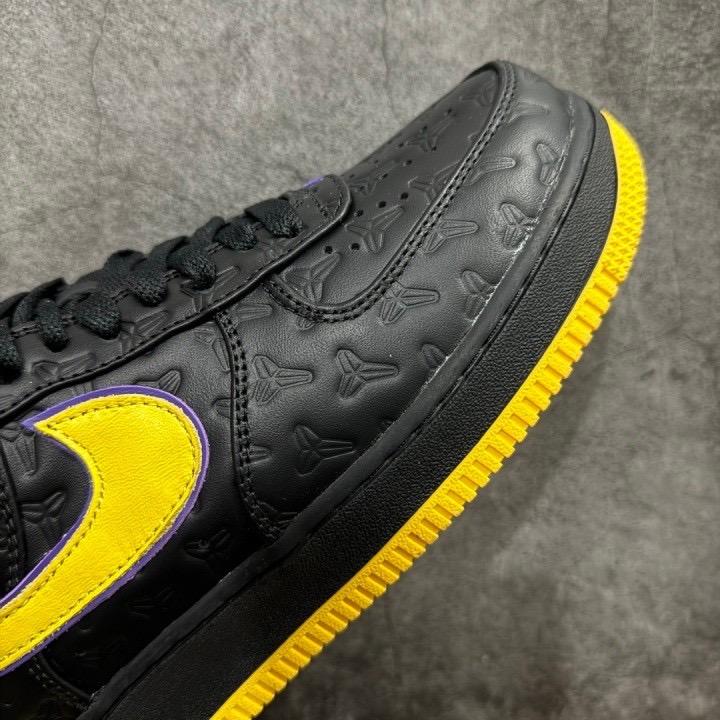 【顶级定制】Kobe Bryant Air Force 1 Low AF1 空军 低筒休闲鞋 运动鞋男鞋 波鞋 黑黄-細節圖3