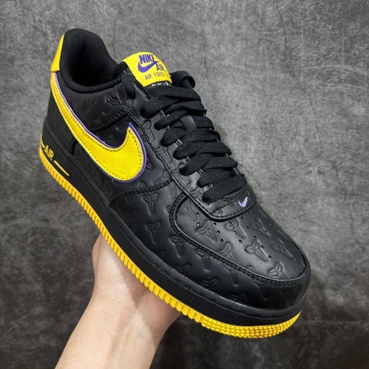 【顶级定制】Kobe Bryant Air Force 1 Low AF1 空军 低筒休闲鞋 运动鞋男鞋 波鞋 黑黄-細節圖5