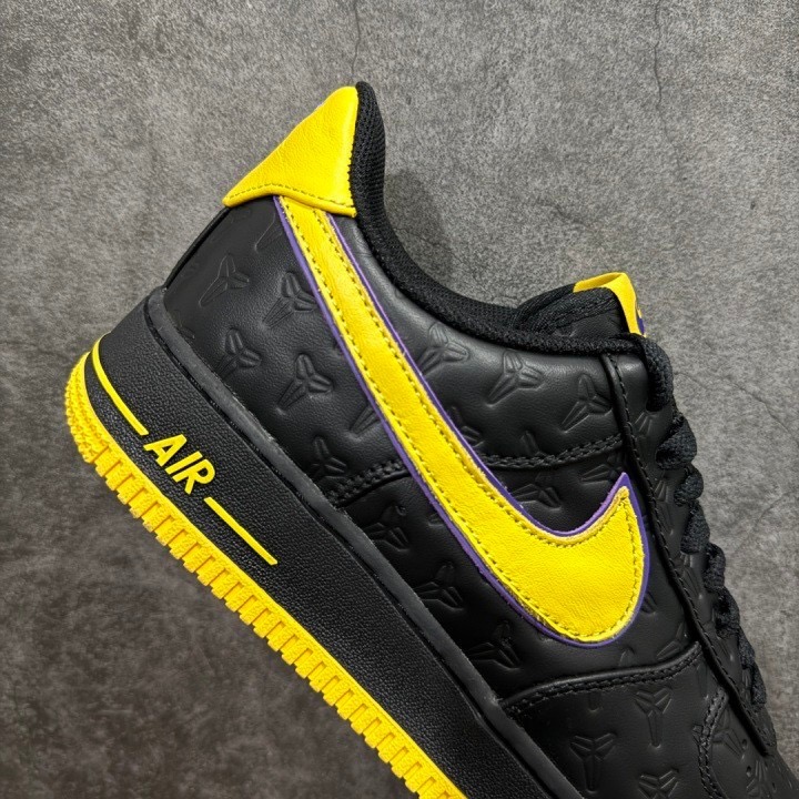 【顶级定制】Kobe Bryant Air Force 1 Low AF1 空军 低筒休闲鞋 运动鞋男鞋 波鞋 黑黄-細節圖7