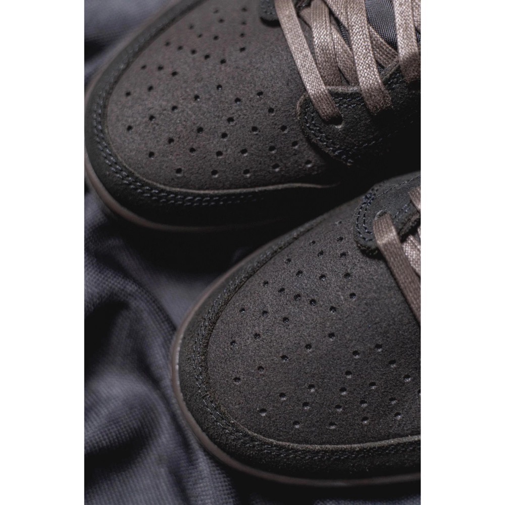 H12純原 Travis Scott x Air Jordan 1 Low Velvet Brown 丝绒摩卡 黑棕色-細節圖9