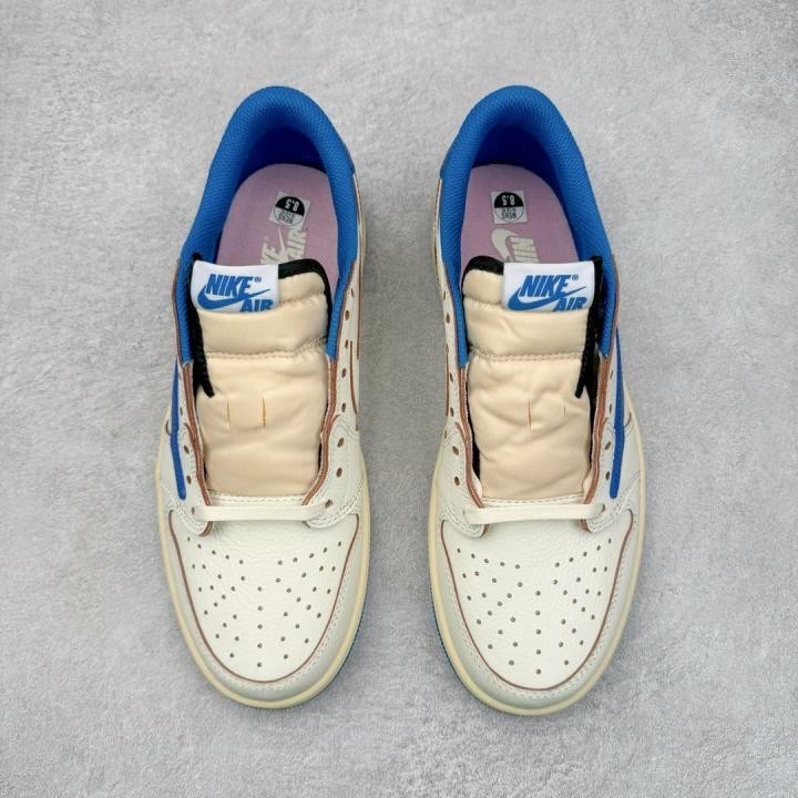 Travis Scott x Air Jordan 1 Low OG 藍色 倒钩 男女同款-細節圖2
