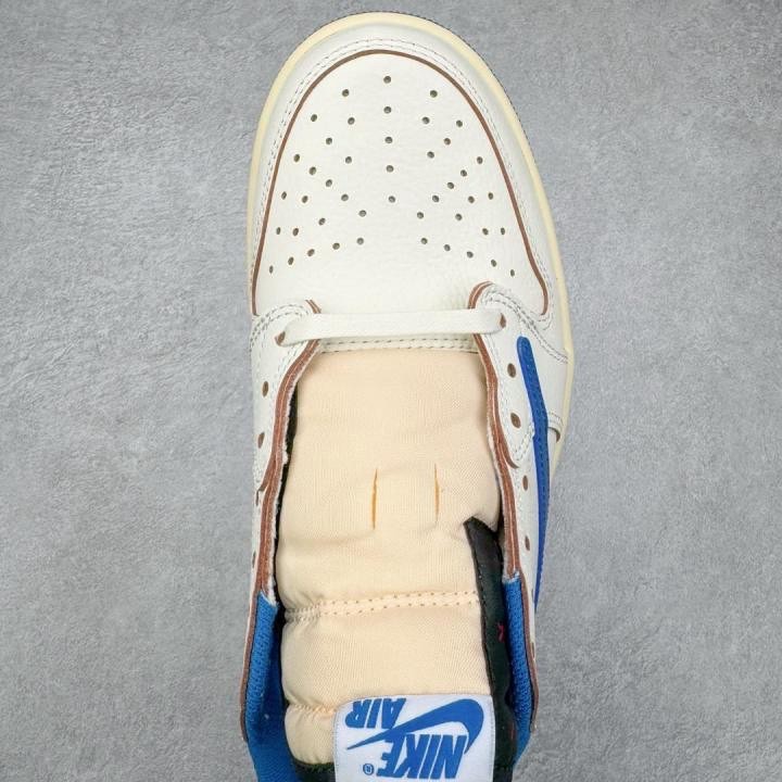 Travis Scott x Air Jordan 1 Low OG 藍色 倒钩 男女同款-細節圖4