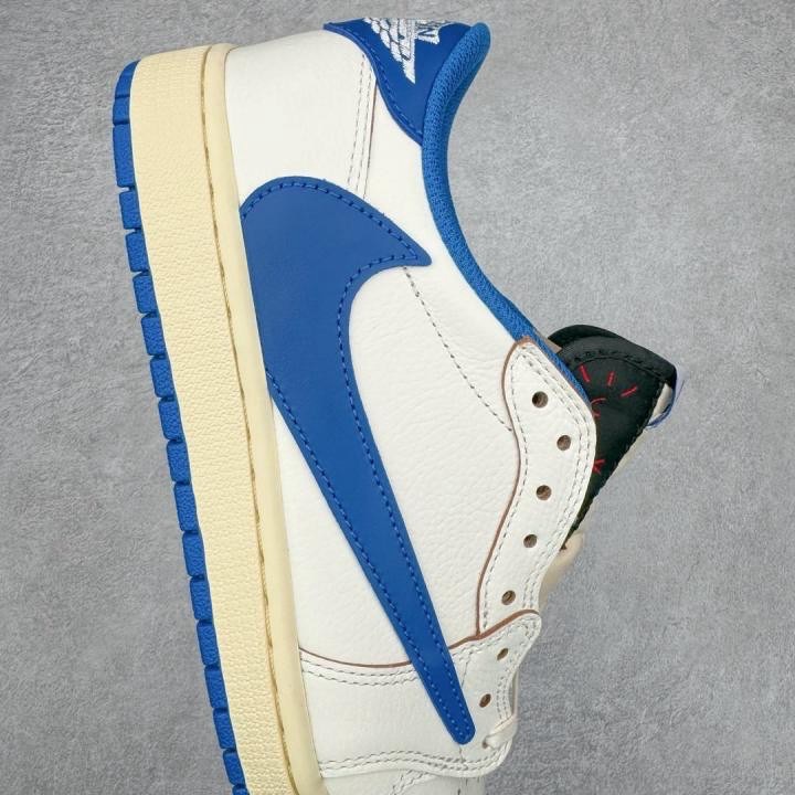 Travis Scott x Air Jordan 1 Low OG 藍色 倒钩 男女同款-細節圖6