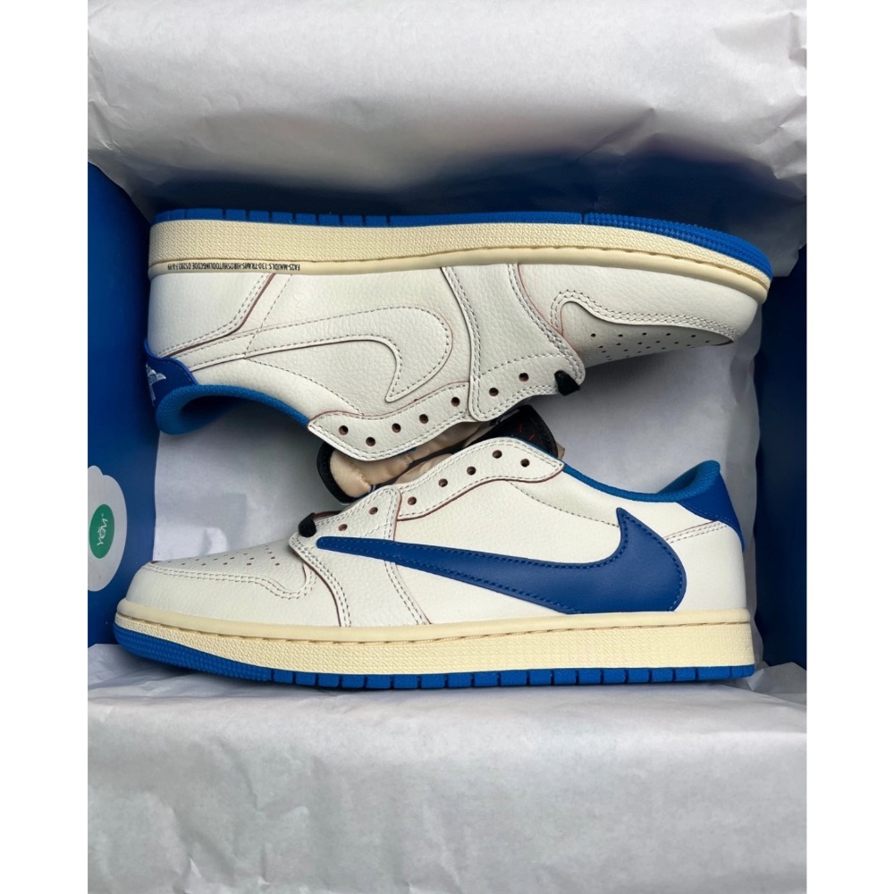 Travis Scott x Air Jordan 1 Low OG 藍色 倒钩 男女同款-細節圖10
