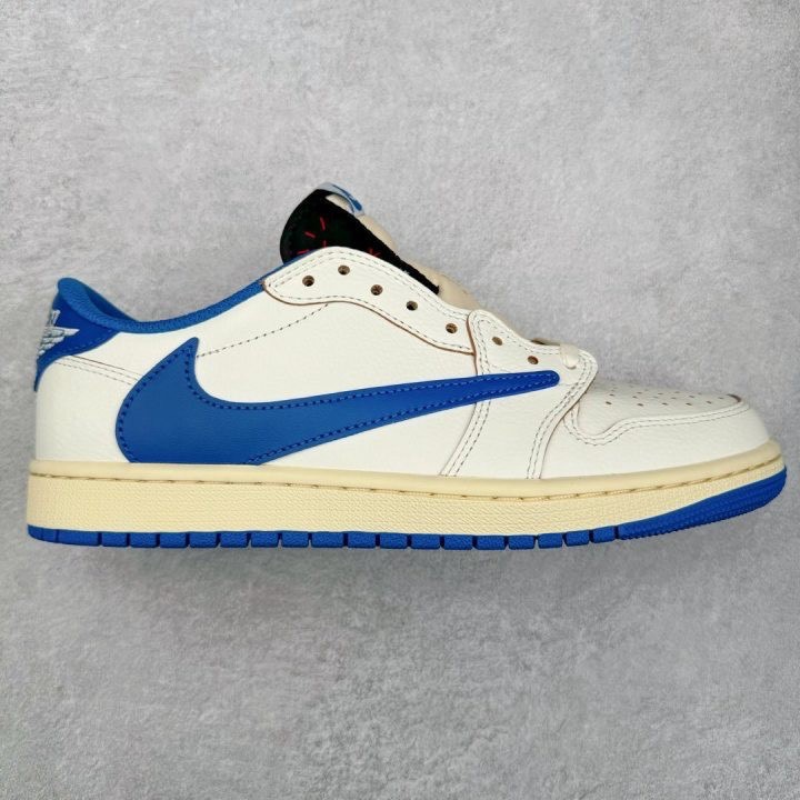 Travis Scott x Air Jordan 1 Low OG 藍色 倒钩 男女同款-規格圖10