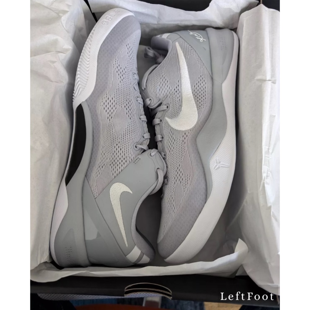 GX純原 Kobe 8 Protro “Wolf Grey” 灰色 科比8代 籃球鞋 實戰鞋男鞋 FQ3548-001-細節圖2