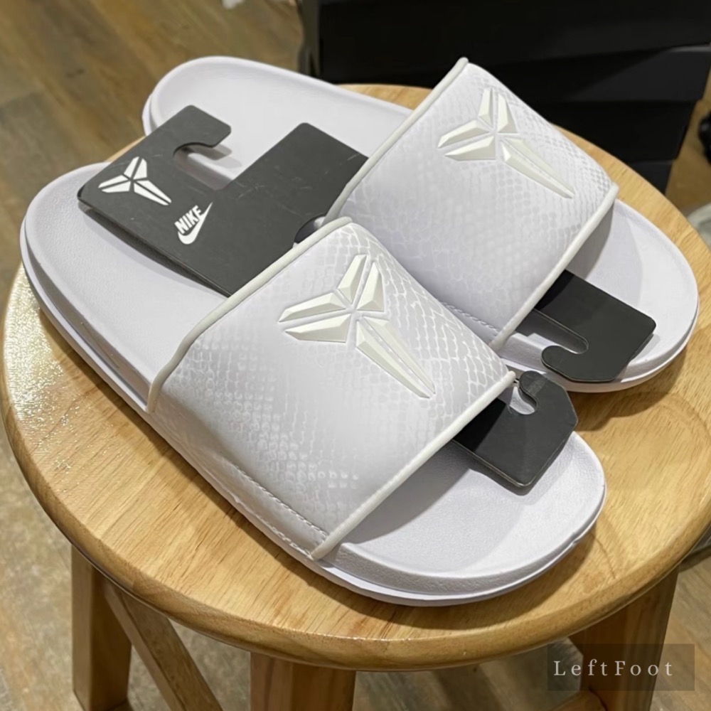 頂級 Nike Kobe Offcourt Slide Hyper Royal 白色 简约舒适一字拖 室外拖鞋 男女同款-細節圖7
