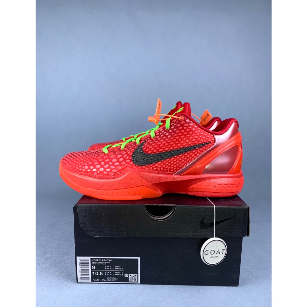 Star顶级 Nike Kobe 6 “Reverse Grinch”籃球鞋 實戰鞋 前後氣墊男鞋 CW2190-300-規格圖5