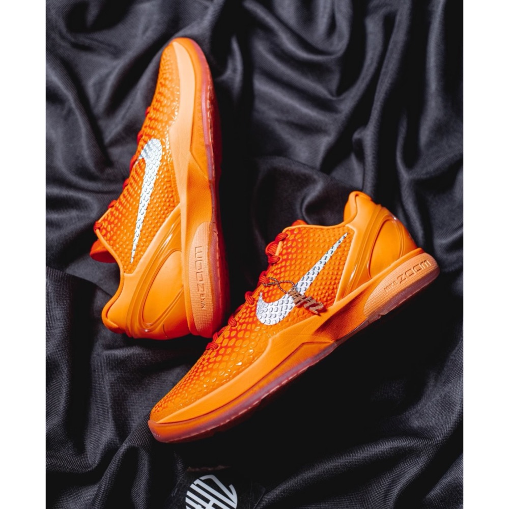 H12顶级 Nike Kobe6 “Total Orange” 橙银色 籃球鞋 實戰鞋 真碳板男鞋 IH1871-800-細節圖3