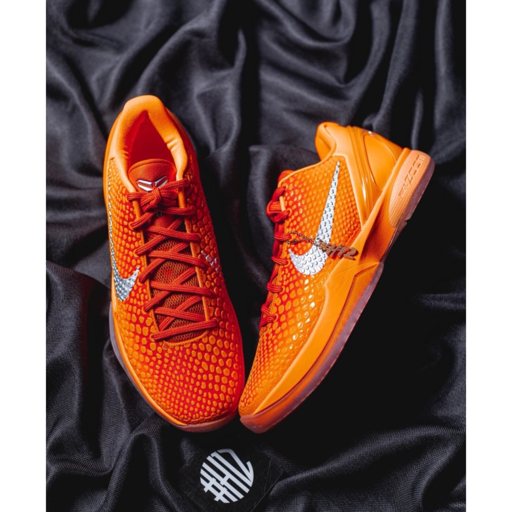 H12顶级 Nike Kobe6 “Total Orange” 橙银色 籃球鞋 實戰鞋 真碳板男鞋 IH1871-800-細節圖6