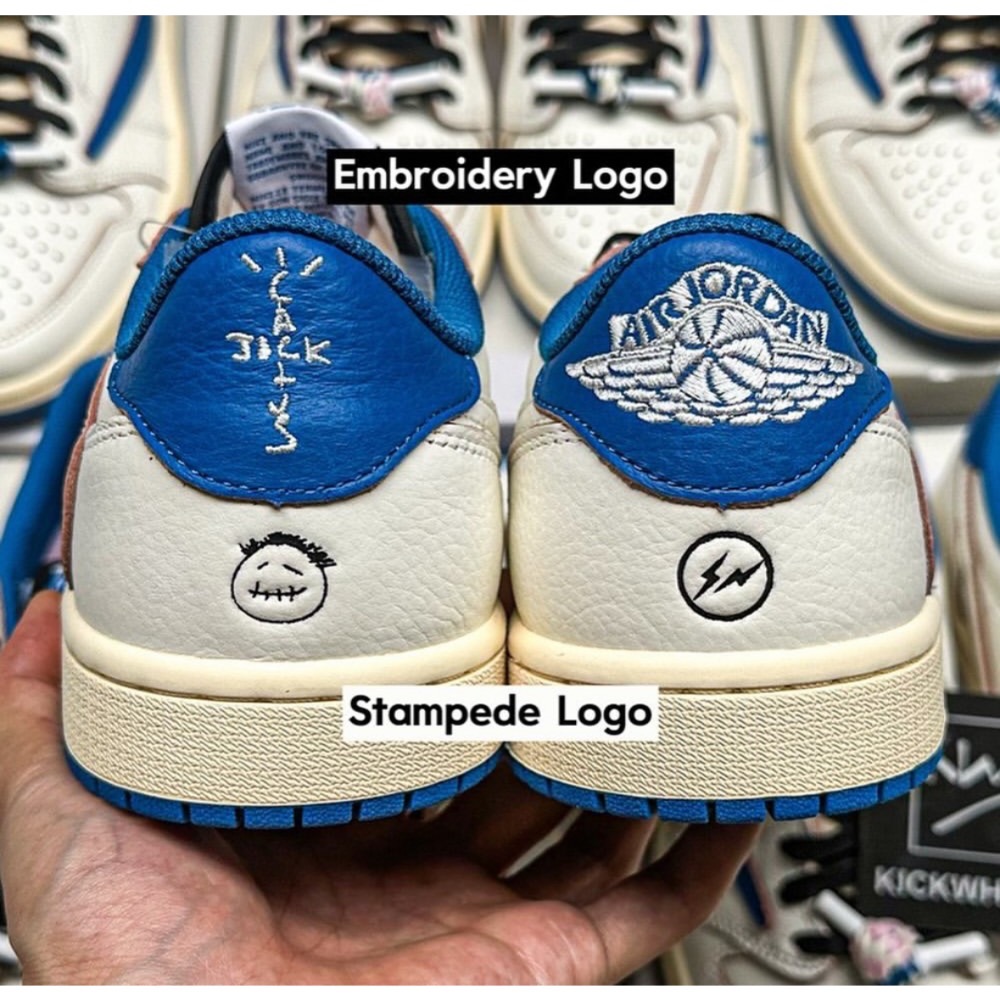 H12顶级 Travis Scott x Fragment x Air Jordan 1 Low 倒钩 低筒 倒钩 板鞋-細節圖5