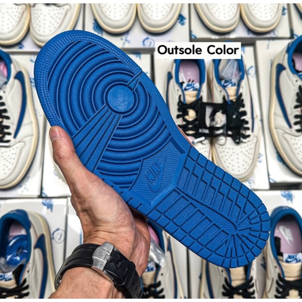 H12顶级 Travis Scott x Fragment x Air Jordan 1 Low 倒钩 低筒 倒钩 板鞋-細節圖6