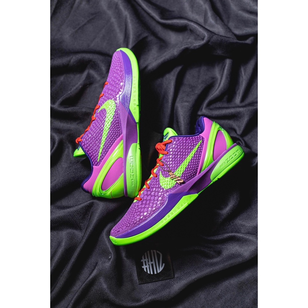 H12純原 Kobe 6 “Cheetah” 紫绿 塔克PE 籃球鞋 前掌气垫 實戰鞋 男鞋 CW2190-002-細節圖3