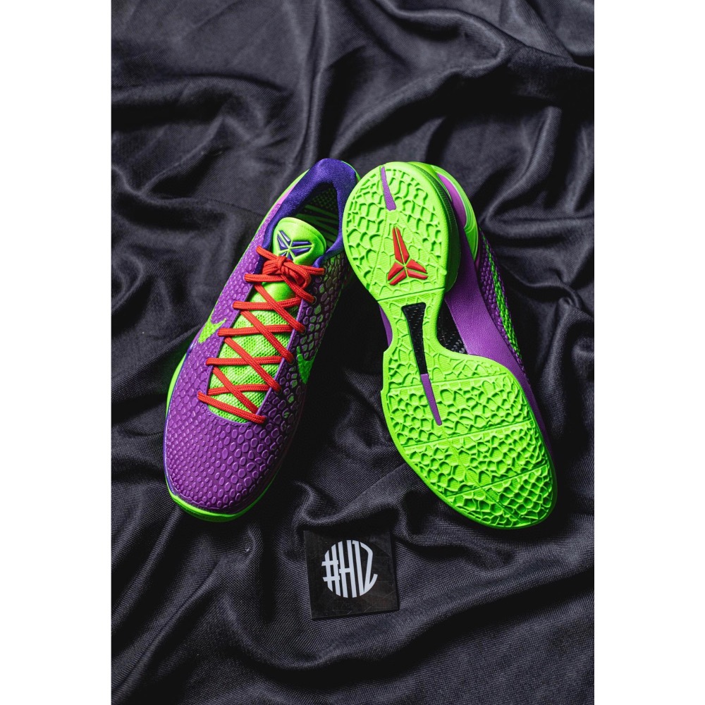 H12純原 Kobe 6 “Cheetah” 紫绿 塔克PE 籃球鞋 前掌气垫 實戰鞋 男鞋 CW2190-002-細節圖9