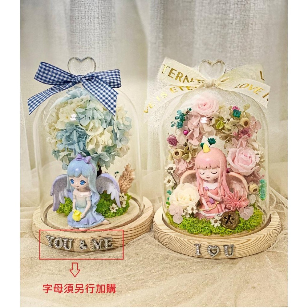 (台灣現貨 ) 大號 12星座 永生花  玩偶 乾燥花 夜燈 玻璃罩 真花 情人節 母親節 女友 生日 畢業 交換 禮物-細節圖2