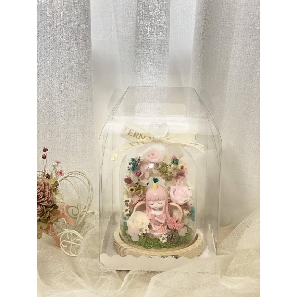 (台灣現貨 ) 大號 12星座 永生花  玩偶 乾燥花 夜燈 玻璃罩 真花 情人節 母親節 女友 生日 畢業 交換 禮物-細節圖5