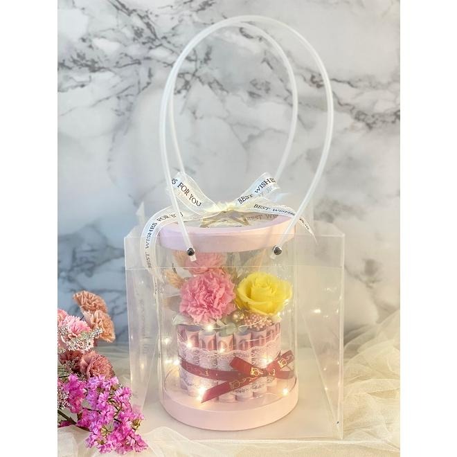 (台灣現貨) 有錢花 (玩具鈔) 可自行再放真鈔 永生花 星星燈  乾燥花  開幕 開業 節日 新店 招財 長輩 生日-細節圖6