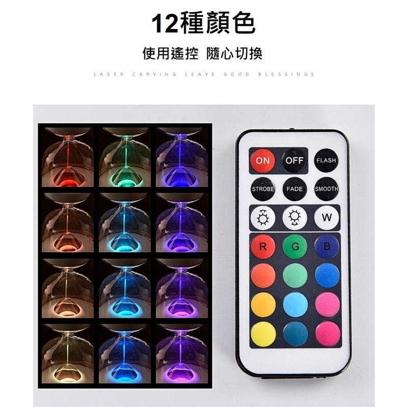 (台灣現貨 可加購刻字 會變化的禮物) 玻璃 沙漏計時器 發光 遙控 15分鐘 沙漏 小夜燈-細節圖4