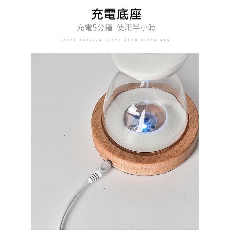 (台灣現貨 可加購刻字 會變化的禮物) 玻璃 沙漏計時器 發光 遙控 15分鐘 沙漏 小夜燈-細節圖7