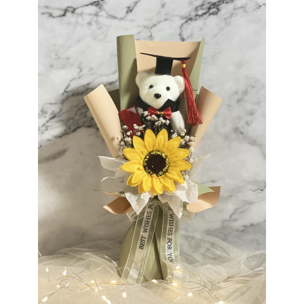 ( 台灣現貨 )向日葵 花束 畢業花束  捧花 情人節 母親節 閨密 同學 女友 生日 畢業 交換 禮物 畢業禮物-細節圖7