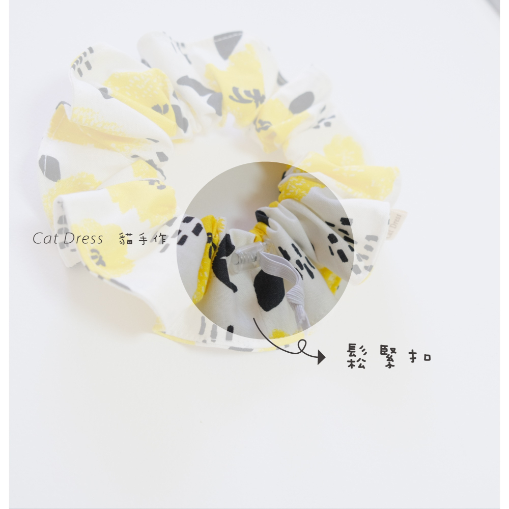 Cat Dress 貓手作 _黃卉綻放 貓項圈 領巾項圈 荷葉領巾 貓 寵物 項圈 布項圈 手作項圈-細節圖4
