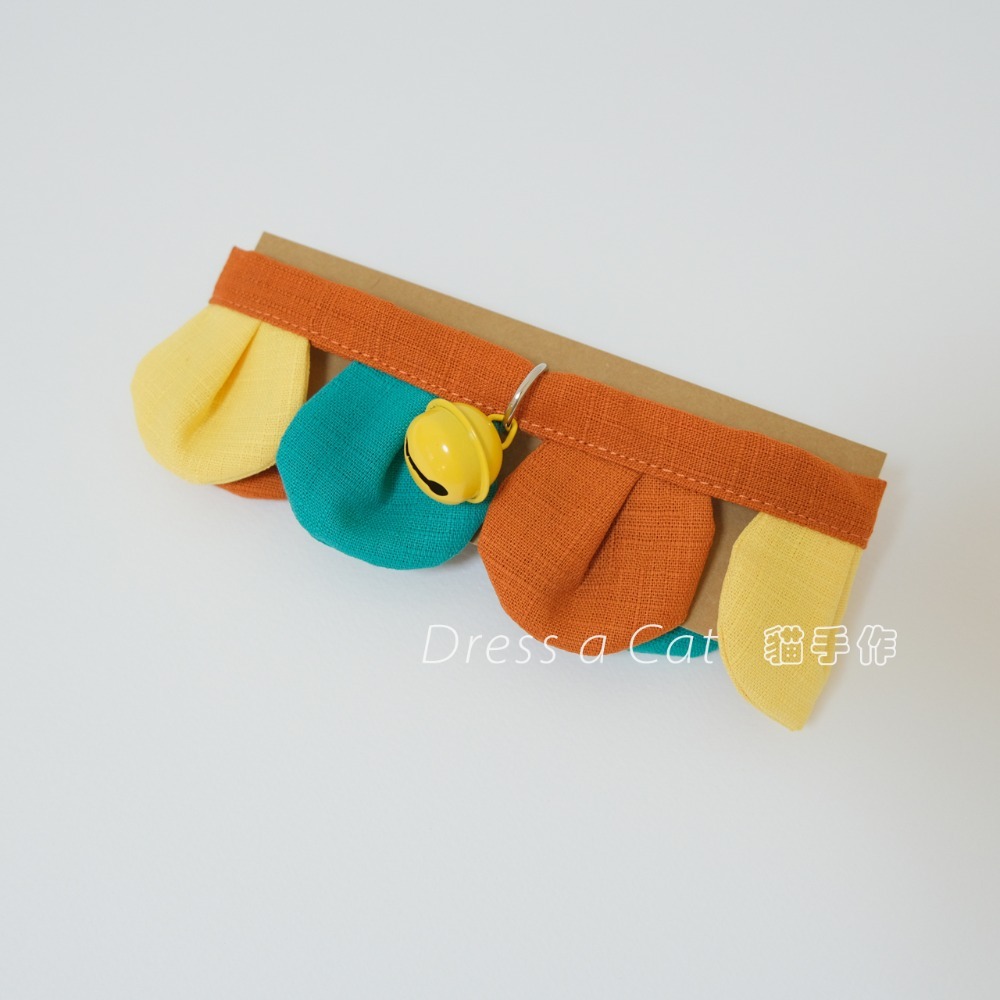 Cat Dress 貓手作 _手作 配色款 _花開富貴 貓 寵物 布項圈 花朵項圈 小花朵朵 魔鬼氈開口-規格圖7