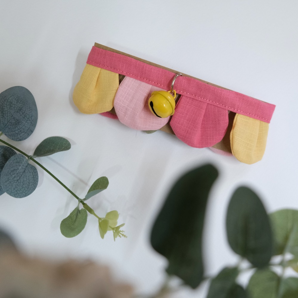 Cat Dress 貓手作 _手作 配色款 _花開富貴 貓 寵物 布項圈 花朵項圈 小花朵朵 魔鬼氈開口-規格圖7