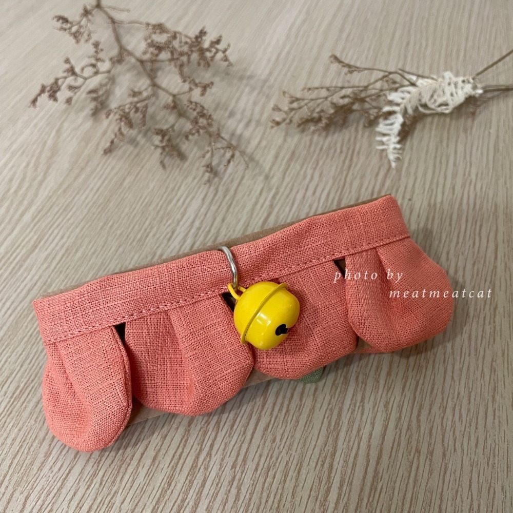 Cat Dress 貓手作  素面款_花開富貴 布項圈 花朵項圈 貓項圈魔鬼氈開口-規格圖4