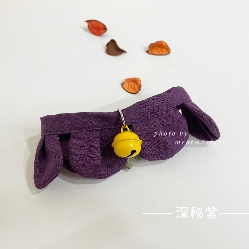 Cat Dress 貓手作  素面款_花開富貴 布項圈 花朵項圈 貓項圈魔鬼氈開口-規格圖4