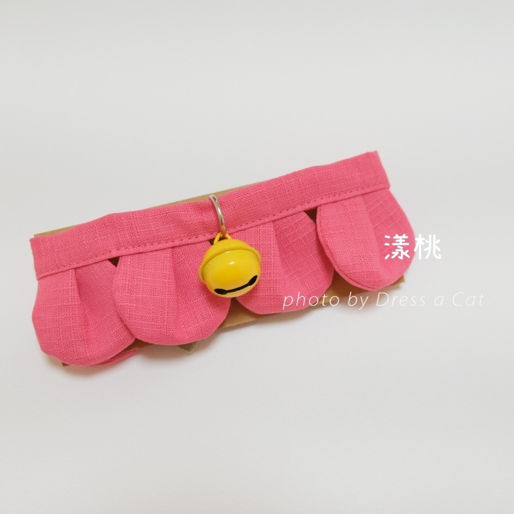 Cat Dress 貓手作  素面款_花開富貴 布項圈 花朵項圈 貓項圈魔鬼氈開口-規格圖4