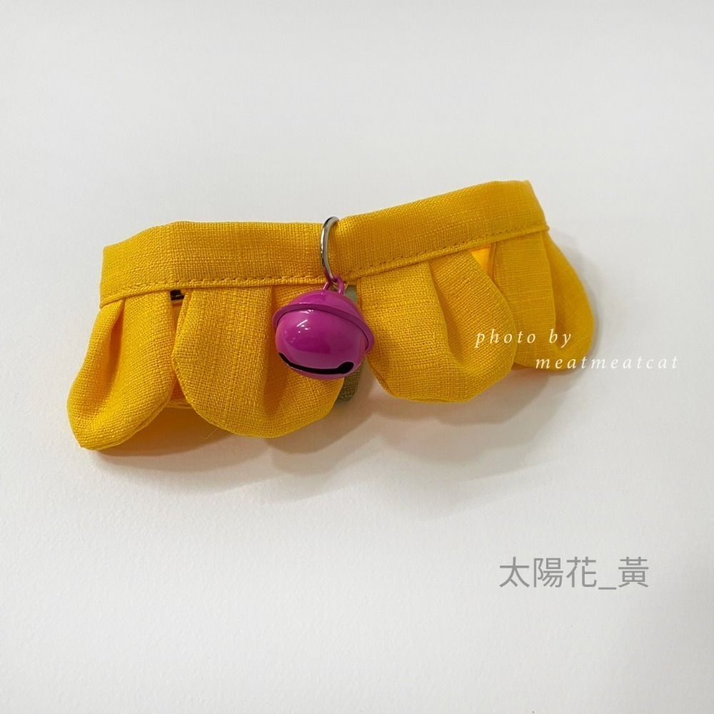 Cat Dress 貓手作  素面款_花開富貴 布項圈 花朵項圈 貓項圈魔鬼氈開口-規格圖4