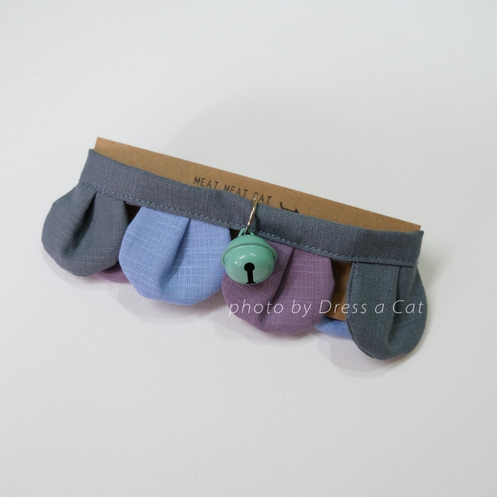 Cat Dress 貓手作 配色款_花開富貴 貓 寵物 布項圈 花朵項圈 小花朵朵 魔鬼氈開口-規格圖8