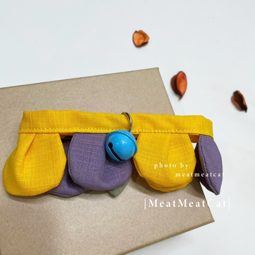 Cat Dress 貓手作 配色款_花開富貴 貓 寵物 布項圈 花朵項圈 小花朵朵 魔鬼氈開口-規格圖8